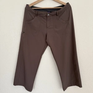 Patagonia Happy Hike Capri Pants Womens Size 10 Brown Stretch Lightweight Pocket - Picture 1 of 12