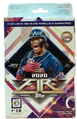 2020 Topps Fire Baseball Hanger Box New Sealed 2 Exclu. Red Parallels Free Ship - Image 1 of 2