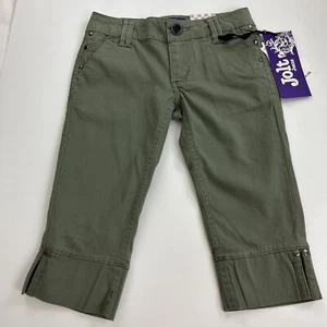 Jolt Army Green Soft Cotton Blend Capris Girls Size 7 NWT  Zip Button Pockets - Picture 1 of 15