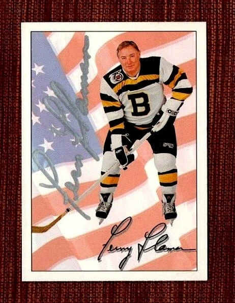 1991-92 Ultimate Original Six #76 Fern Flaman Autographed Bruins Card JSA LOA - Image 1 of 3