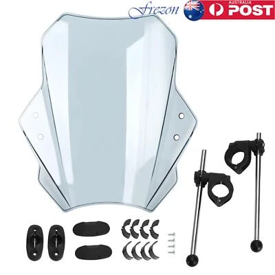 Motorcycle Adjustable Wind Screen Windshield 22MM 25MM 28MM Handlebar Gray AUS - image 1 of 4