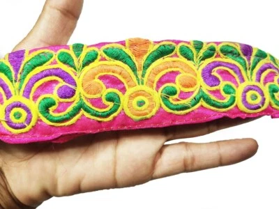 Multicolor Embellishment Trimmings Floral Saree Ribbon Embroidered Crafting Trim - Image 1 of 4