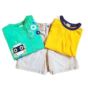 Gymboree, J Khaki Boy T-Shirt Tank Top Shorts Playwear Summer Size 5 - Picture 1 of 7