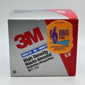 3M IBM Formatted 1.44 MB DS,HD High Density 3.5" Pack of 26 Diskettes Open Box - Afbeelding 1 van 6