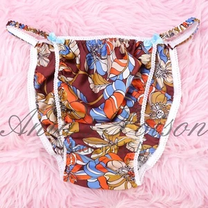 Sissy Satin Panties for MEN - Hawaiian Floral string Bikini Or bra skirt - Picture 1 of 7