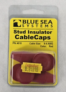 Blue Sea Systems Bolzenisolator Kabelkappen x 2. Rot. PN:4010...Neu. - Bild 1 von 2