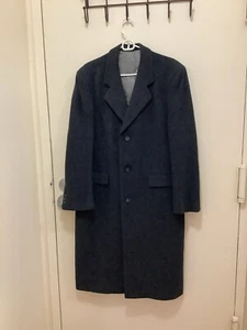 Egon Von Furstenberg Mens 40R Wool Cashmere Overcoat Gray - Picture 1 of 8