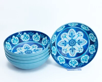 IL MULINO AZUL MEDALLÓN ESPAÑOL MELAMINA 8" Cuencos Ensalada Sopa JUEGO DE 5 NUEVO Foto 1 de 4