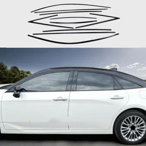 10P For Toyota Avalon 2019-2021 Glossy Black Window Sill Strip Trim Cover Steel - Picture 1 of 9
