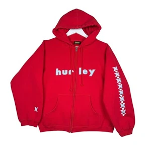 Vintage Y2K Hurley Hoodie Womens Medium - HEARTS - Skateboarding Surfing - Picture 1 of 14