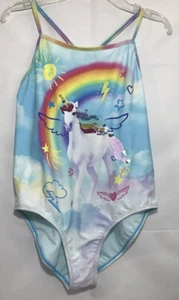 Girls Unicorn One Piece Swimsuit XL 14- 16 Rainbow - Picture 1 of 5