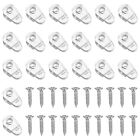 20 Pcs Glass Clips Clamps Screen with Screws Cabinet Fixing Cupboard