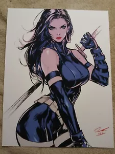 Psylocke PinUp Farbillustration Kunstdruck 8,5x11 von Keyeske - Bild 1 von 8