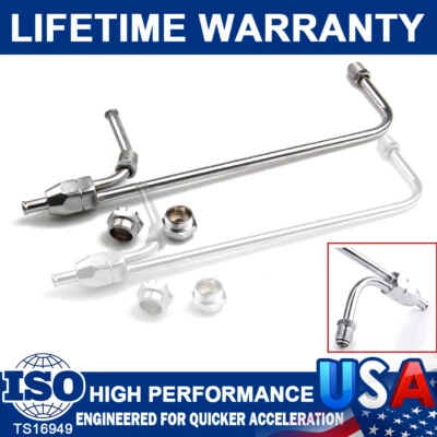 Manguera 3/8 cromada doble alimentación línea de combustible acero para 4150 doble bomba Chevy Ford EE. UU. Foto 1 de 4