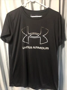 Under Armour leichtes Kurzarm T-Shirt schwarz Herren Large HeatGear sehr guter Zustand - Bild 1 von 5