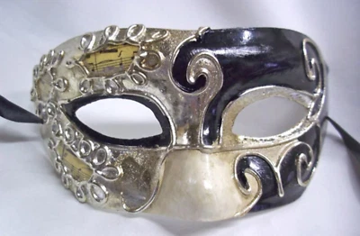Classic Pierrot Masquerade Eye Mask - Image 1 of 3