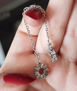 EDLE Sicherheitskette 925 Silber ZIRKONIA Charm Murano Anhänger Pandora Armband - Bild 1 von 4