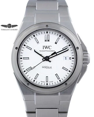 IWC Ingenieur IW323904 acero inoxidable 40 mm esfera plateada caja automática y tarjeta Foto 1 de 4