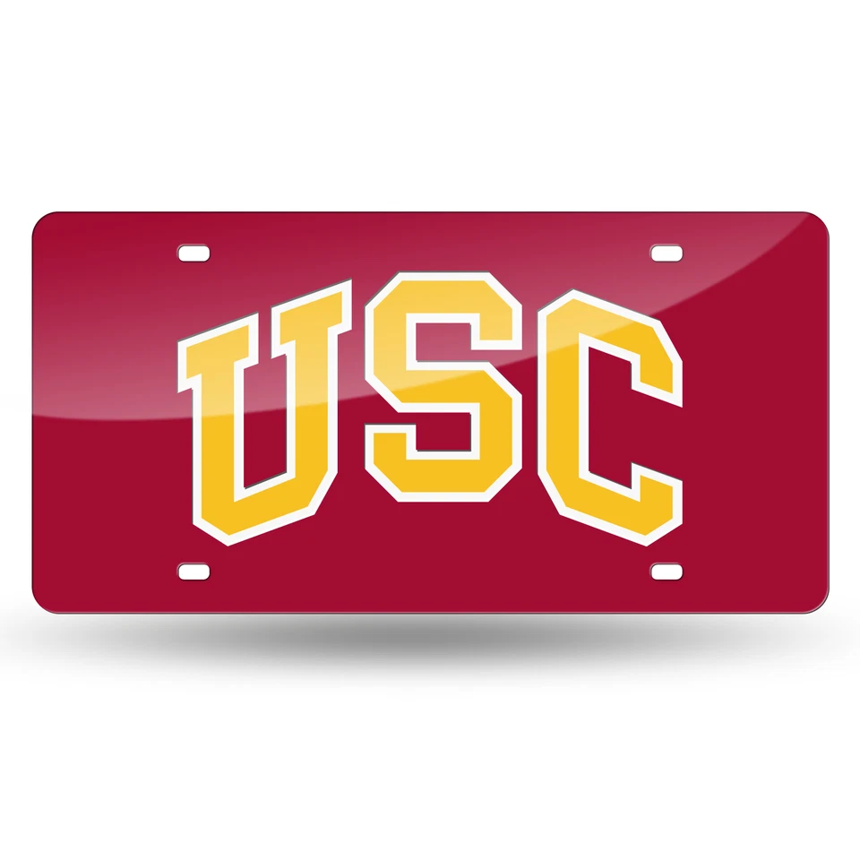 University of Southern California Trojans Red Mirrored Laser Cut License Plate - Image 1 of 4