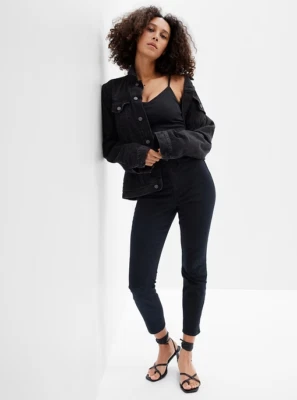 Pantalones de mezclilla ajustados elásticos favoritos de tiro alto GAP negros talla 30/10 LARGOS NUEVOS CON ETIQUETAS Foto 1 de 4