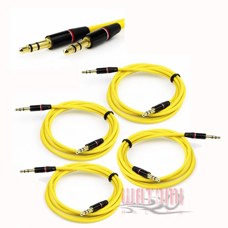 Cabo de extensão de áudio 4X 3.5MM AUX MACHO AMARELO PARA GALAXY S4 NOTE 2 3 NEXUS - Imagem 1 de 1