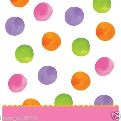 Multicolor Dot Table Cover, Big 1 Dots Girl 54" x 108" Table Cloth, Baby Shower  - Image 1 of 2