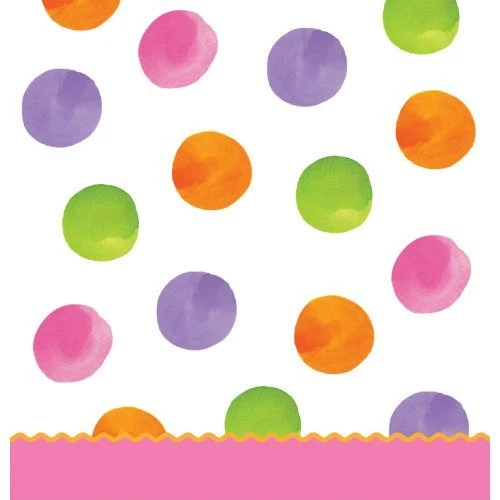 Multicolor Dot Table Cover, Big 1 Dots Girl 54" x 108" Table Cloth, Baby Shower  - Image 1 of 2