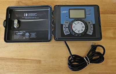 Controlador de rociadores Orbit de cuatro estaciones modelo 27894 uso en exteriores impermeable usado Foto 1 de 4