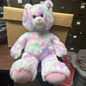 Build A Bear Plush Pastel Swirl Tie-dye Kitty Cat Pink Purple Blue 15” - Picture 1 of 7