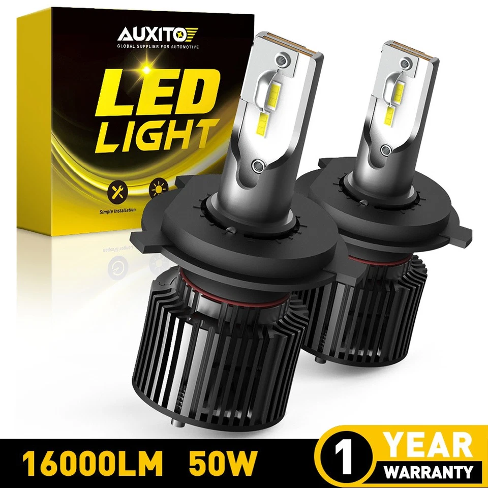 AUXITO 130W 24000LM 4 Sides LED Headlight H4 9003 High/Low Beams 6000K Bulbs - Image 1 of 4