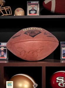 Joe Montana Upper Deck Authenticated Autographed Football with COA & Felt Bag - Picture 1 of 11