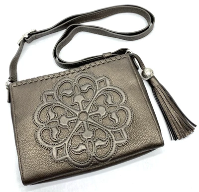 Brighton Crossbody Purse Front Wallet Organizer Magnetic Tassel Mosaic Bronze - Image 1 of 4