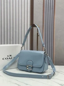 Coach Damen Tasche Blau Leder Handtasche Ledertasche Klein - Bild 1 von 9