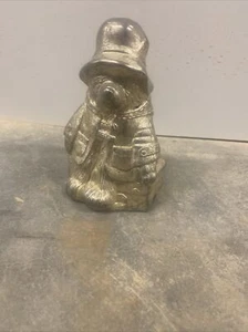 Vintage 1978 Eden Toys Raimond Silverplated Paddington Bear Figurine/Coin Bank - Picture 1 of 4