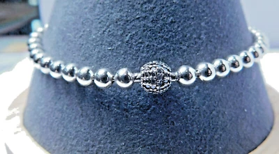 Auténtica pulsera Pandora, cuentas de plata y pavé, #598342CZ, circonita cúbica transparente Foto 1 de 4