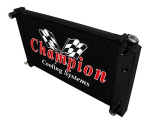 DR Champion 3 Row Black Finish Radiator 17x28" for 1968-1977 Chevrolet El Camino - Picture 1 of 6