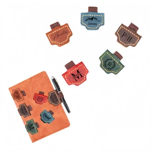 Personalisiertes Mark Lesezeichen mit Stifthalter, individuelle magnetische Lederlesezeichen - Bild 1 von 16