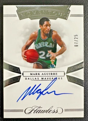 MARK AGUIRRE 2019-20 Panini Flawless Momentous Autographs 07/25 - Image 1 of 2