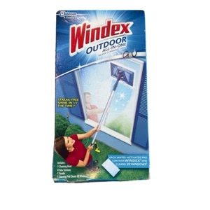 Windex Outdoor All-In-One Strumento Pulizia Vetri e Finestre Esterno Starter Kit Nuovo - Foto 1 di 6