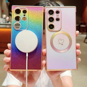 For Samsung Galaxy S24 Ultra S23 S22 S21 S20 FE MagSafe Heart TPU Case Cover - Picture 1 of 17