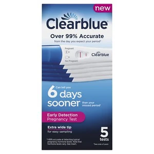 Clearblue Early Detection Pregnancy Test 5 Count Over 99 Accurate Results - Picture 1 of 8