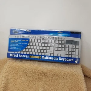 iConcepts Direct Access Internet Multimedia Keyboard - New Old Stock - Grey PS/2 - Picture 1 of 6
