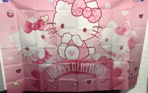 Hello Kitty & Friends Theme Party Decoration, 5x3.5ft Happy Birthday Backdrop - Picture 1 of 1