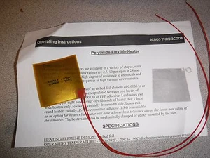 3CDD8 Polyimide Flex Heater, Elec, 0.3A, 115V (J) - Picture 1 of 4