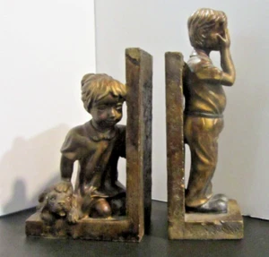 Bookends Girl N Boy Playing "Hide And Seek" - Picture 1 of 11