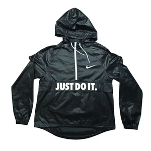 Nike Womens Medium Black Kangaroo Pouch City Packable Lightweight Jacket - Picture 1 of 11