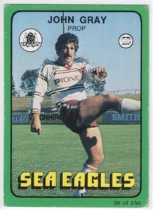 1978 SCANLENS Rugby League #20 JOHN GRAY - MANLY SEA EAGLES See Pics - Picture 1 of 2