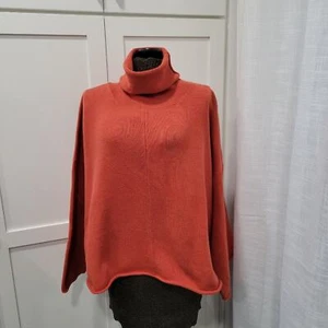 Eskandar Lagenlook Boxy 100% Cotton Knitted in Scotland For Eskandar Turtleneck - Picture 1 of 15