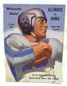 Original 1945 ILLINOIS vs IOWA college football GAME PROGRAM - DAD'S DAY - Picture 1 of 11