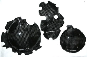 KAWASAKI ZX6R 09-18 3x CARBON KUPPLUNGSDECKEL LIMADECKEL COVER CARBONE CARBONO - Picture 1 of 1